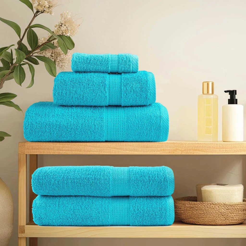 vidaXL Asciugamani per sauna Premium SOLUND 4 pz. Turchese 80x200 cm 600 g/m²