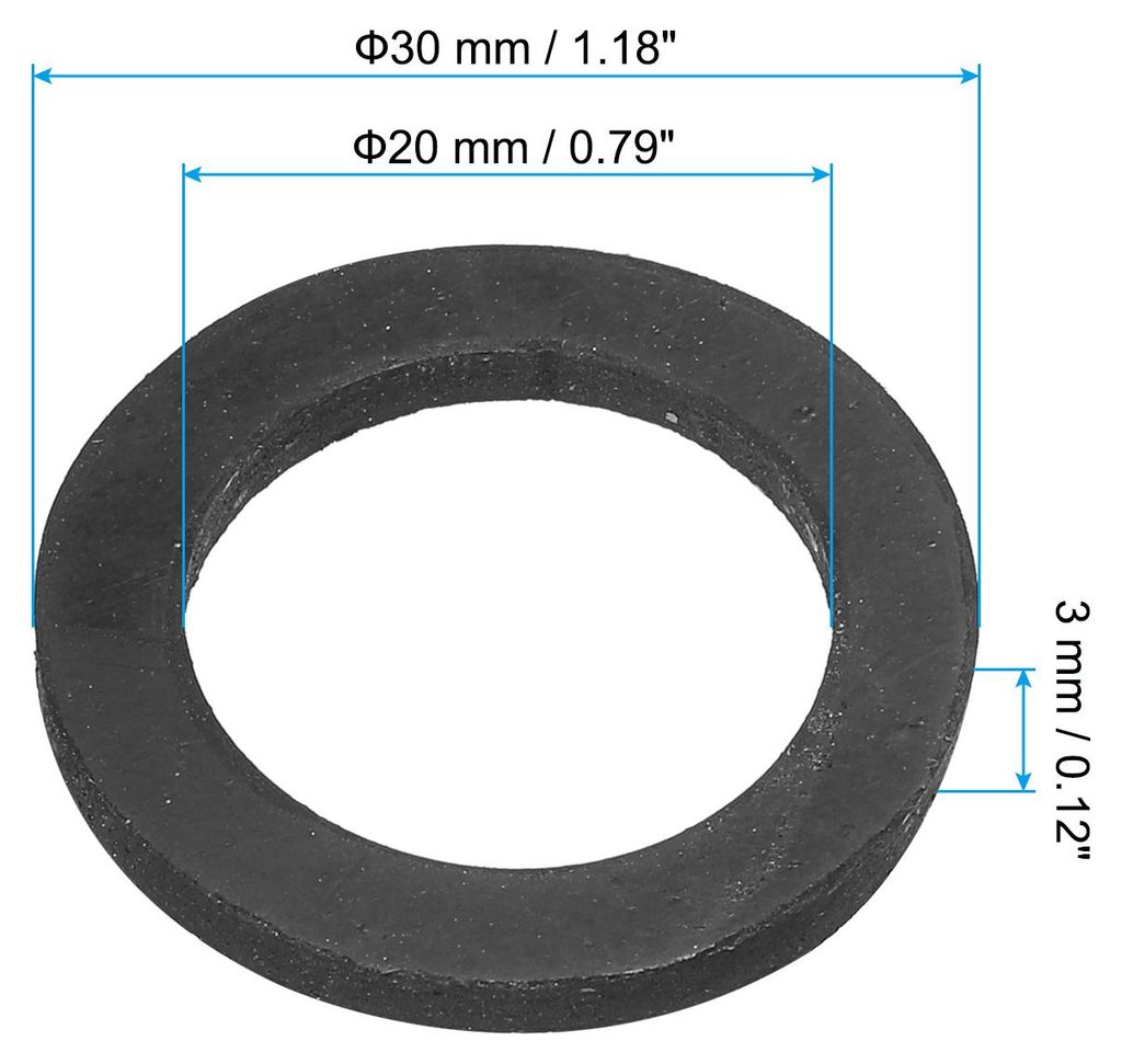 M20 Gummi Unterlegscheiben Gummidichtung Rund, 10 Stš¹ck 20mm ID 30mm OD 3mm Dick Flache Unterlegscheiben Set Dichtungsgummi fš¹r Wasserhahnroh...