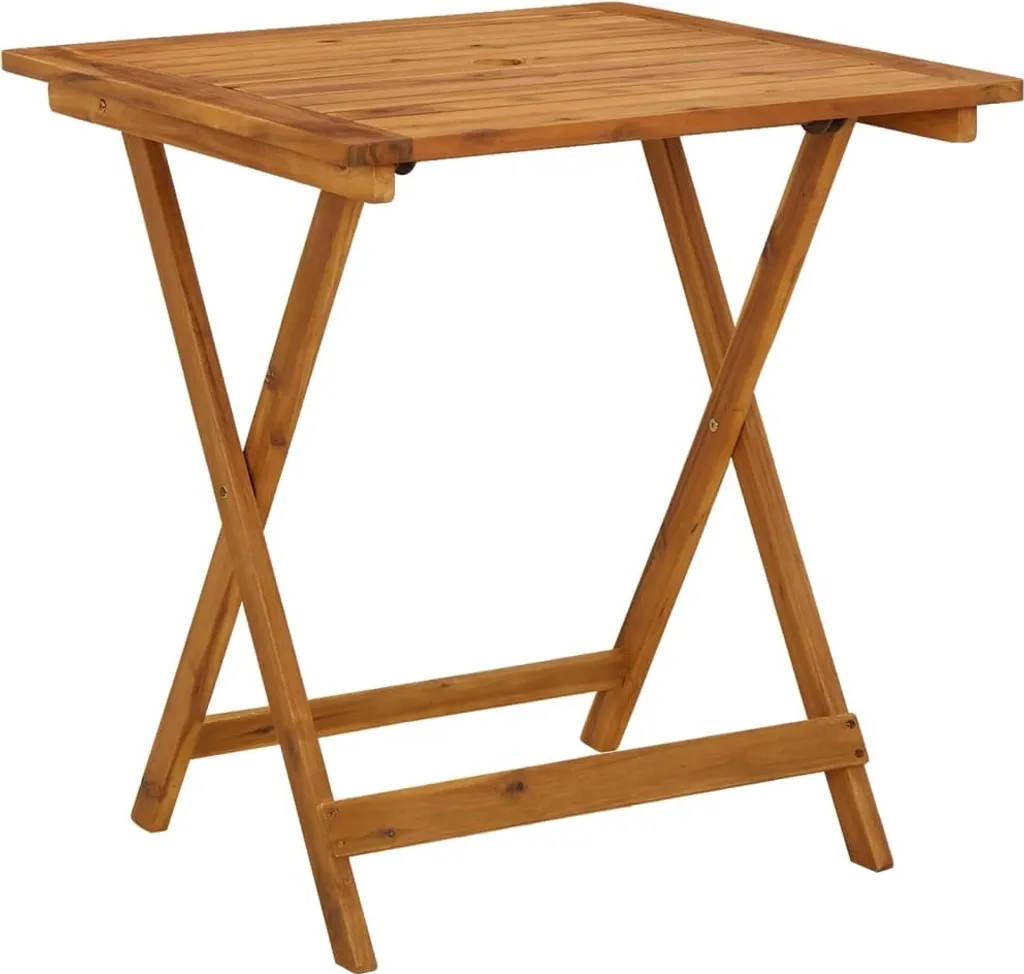 Tavolo da giardino pieghevole 70x70x75 cm in legno massiccio di acacia