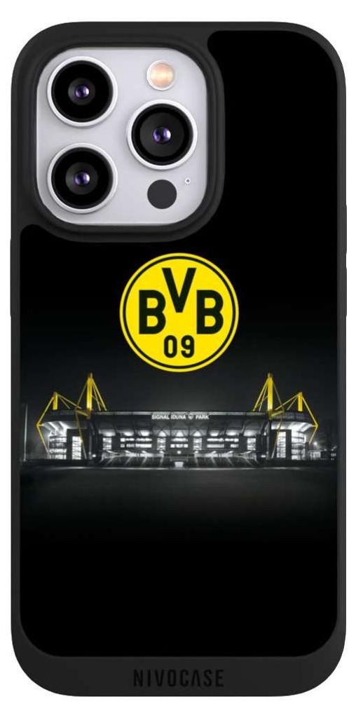 NIVOCASE Handyhülle für Apple iPhone 14 Pro Hülle NIVOpure Case Schwarz BVB Borussia Dortmund Stadion