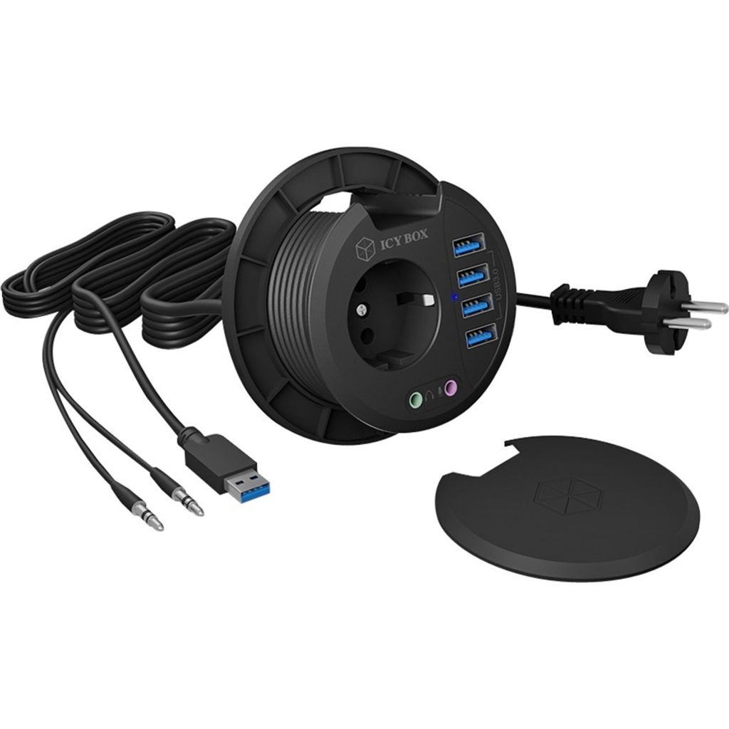 Icy Box ICY BOX IB-HUB1430 prise de courant Noir Hubs