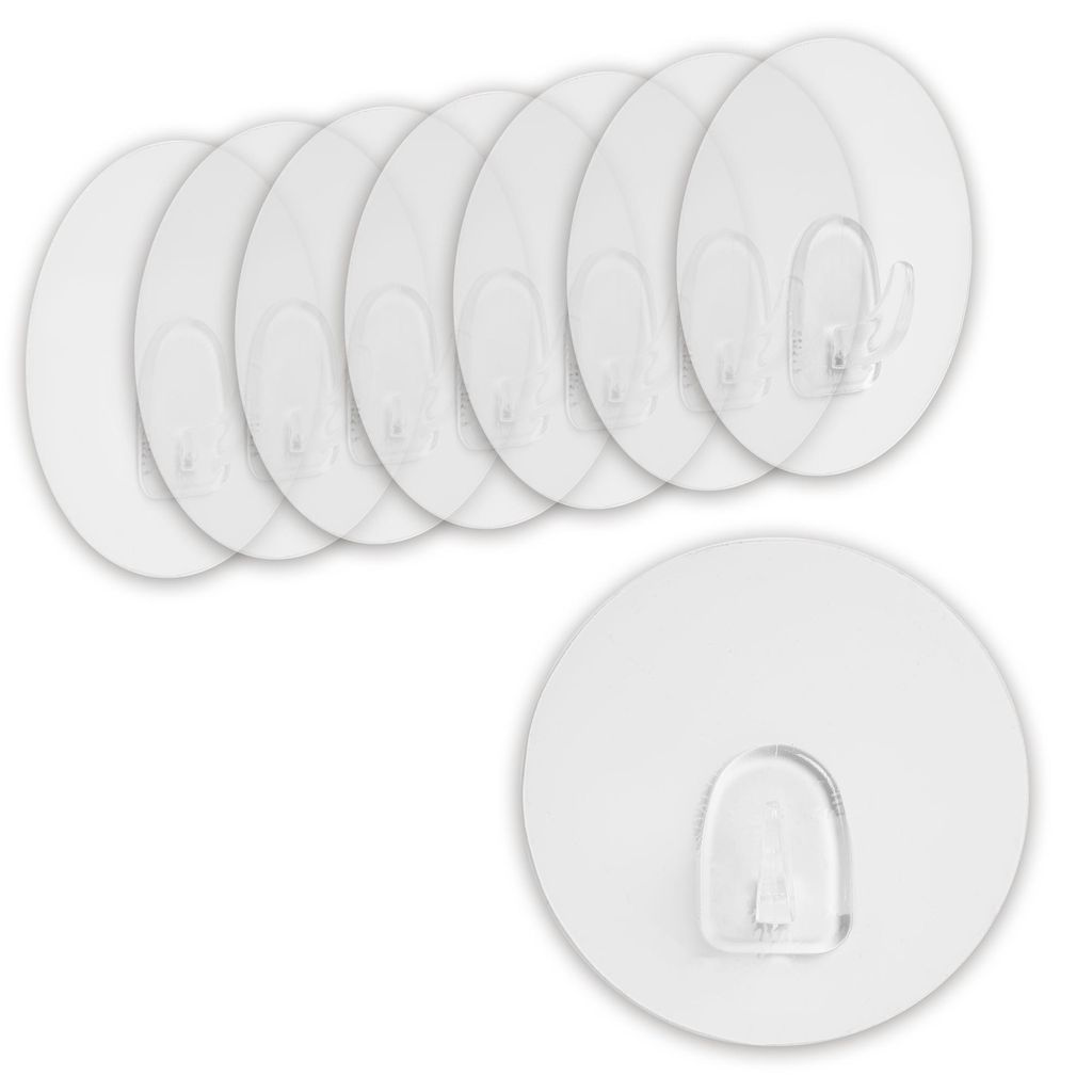 TURBO PRODUKTE 8er-Set Klebehaken Transparent – Produktbild 