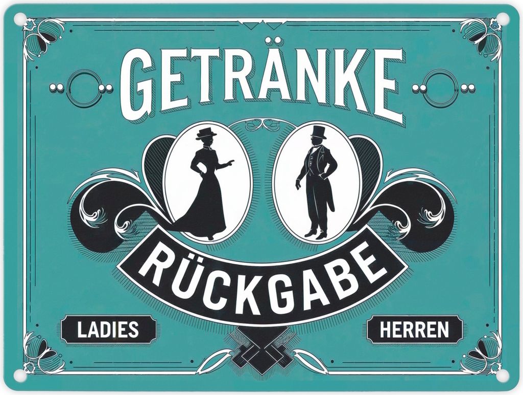 GETRÄNKE RÜCKGABE Metallschild in 15x20 cm Produktbild 