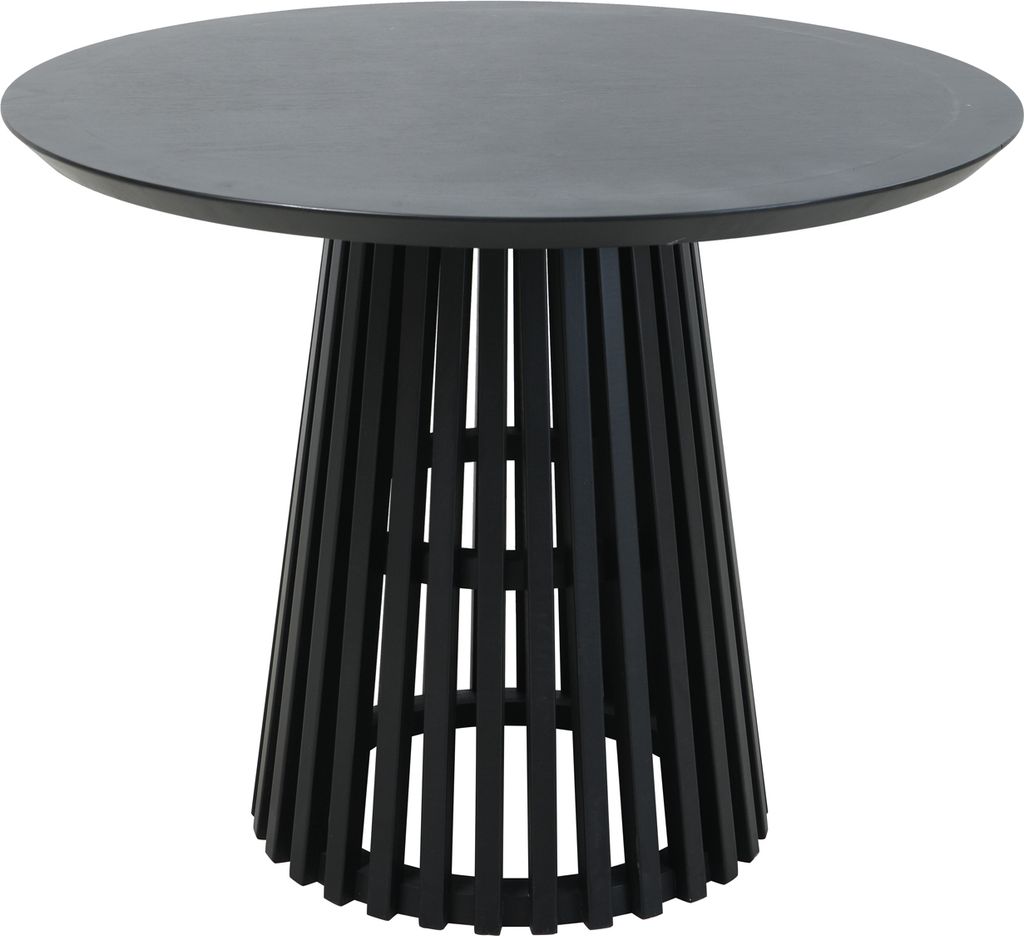 SIT Möbel Esstisch Ø 100 cm | klar lackiert | rund | Hevea & Holz-Furnier | schwarz | B 100 x T 100 cm H 77 cm | 07107-91 | Serie TISCH