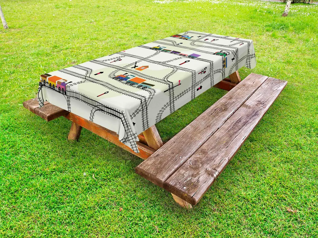 Offerta Tovaglia ABAKUHAUS 145x210 cm - Motivo Trenini da Esterno