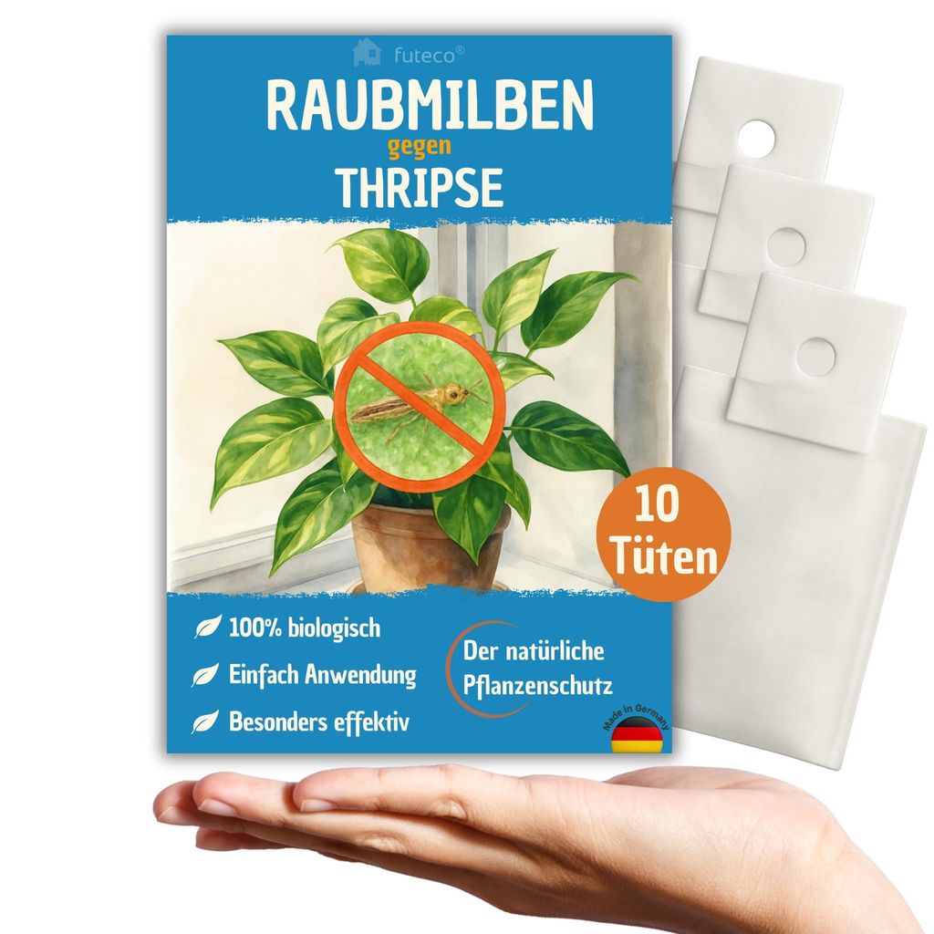Raubmilben gegen Thripse bei Gemüse-, Zier- & Nutzpflanzen - 10 Tüten für 10-15 Pflanzen