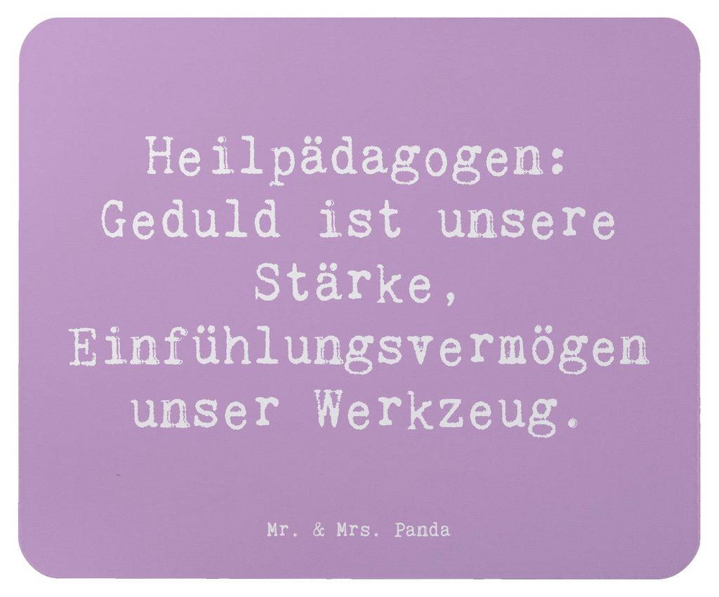 Mr. & Mrs. Panda Mauspad Spruch Heilpädagogin Geduld - Lavendeltraum - Geschenk, Mousepad, Respekt, Heilpädagogen, Berufe, pc, mousematte, Mouse ...