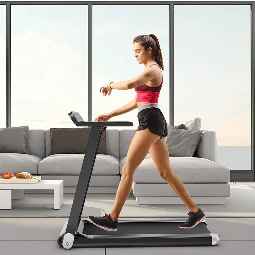 Tapis de course électrique COSTWAY Bluetooth pliable avec 12 programmes - 2