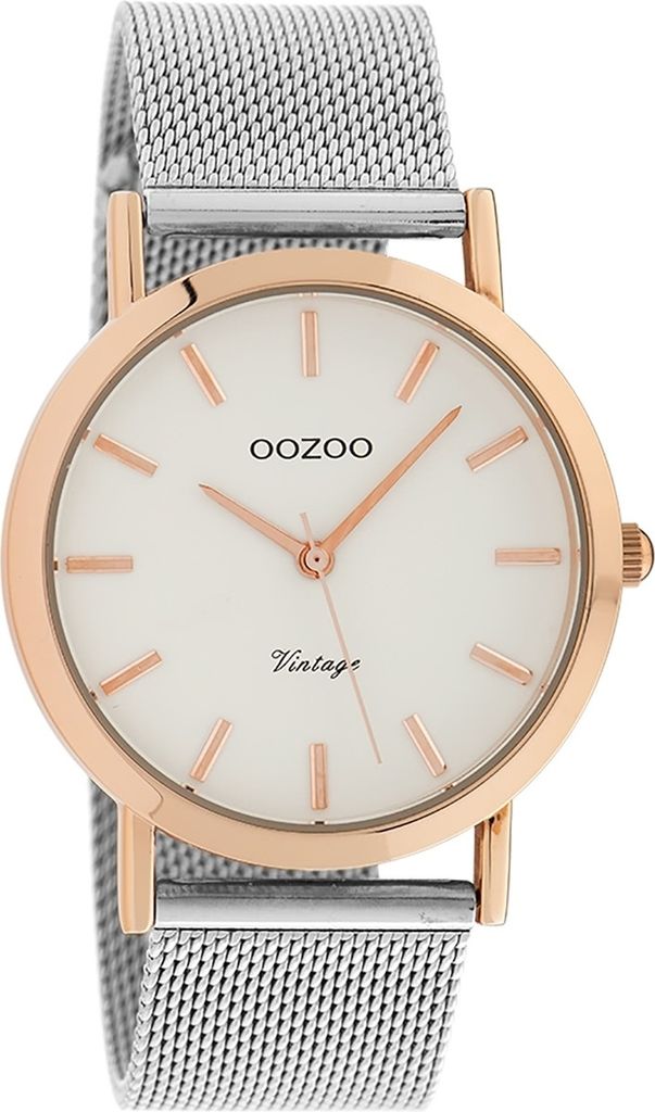 Oozoo Armbanduhr silber Metall matt Timepieces Damen Analog-Quarzuhr UOC9991A