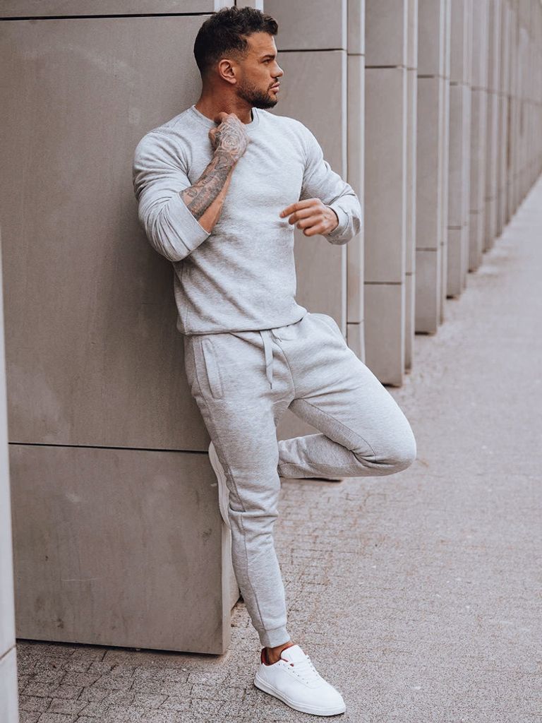 Dstreet Trainingsanzug für Männer Kariluk hellgrau L