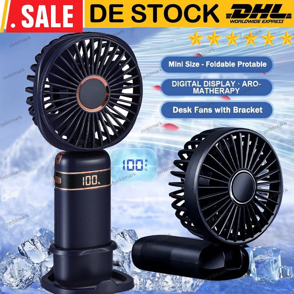 Handventilator Mini Tragbarer Ventilator Lüfter mit 3000mAh Akku USB Fan Kühler