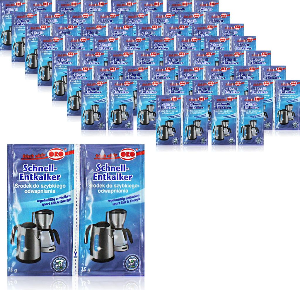 60x 15g Orofix Schnell-Entkalker - Anti-Kalk-Pulver - Entkalkung für Haushaltsgeräte, Wasserkocher, Kaffeemaschinen - Einfach anzuwenden, langanh...