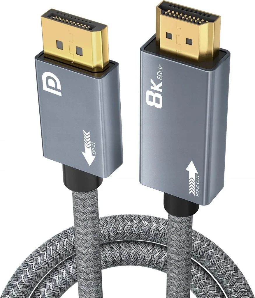 Câble DisplayPort pour Écran HDMI 2.1 8K Gaming 4K 120Hz 2m Noir