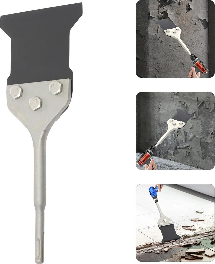 SDS Plus Bodenschaber Set - 275×100 mm Blatt - Ersatzklinge & Schrauben - Federstahl 40Cr - Für Fliesen, Ziegel, Beton