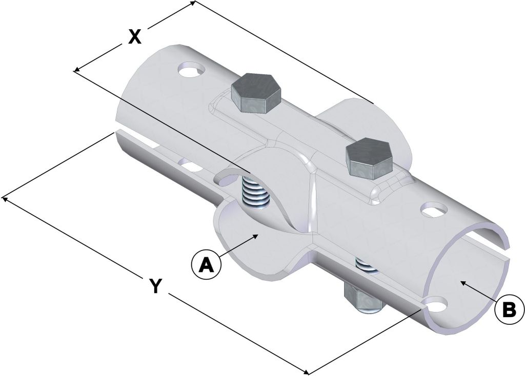 Doppel-T-Schelle / Kreuzschelle, geteilt, A 3/4" (26,9 mm) Produktbild 
