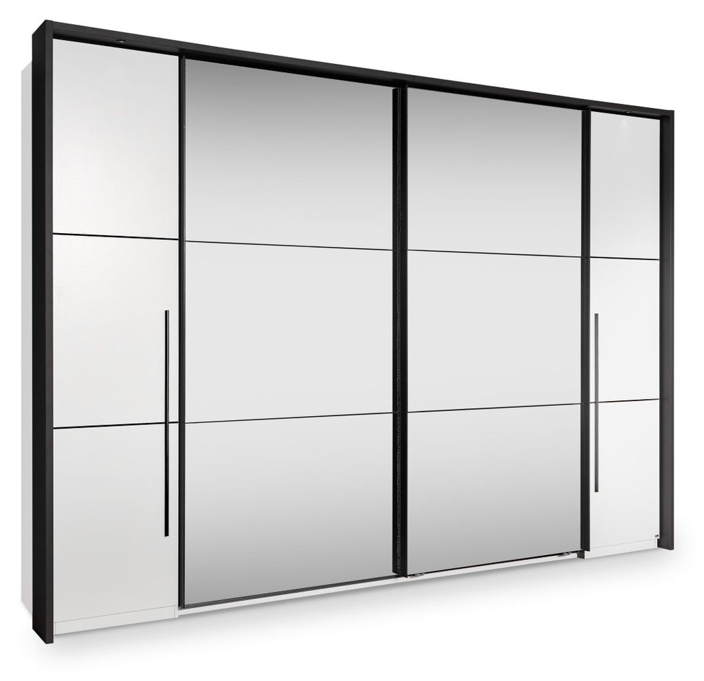 Kleiderschrank >Denver< in Weiß Abs.Graphit - 311,9x225,5x61cm (BxHxT)