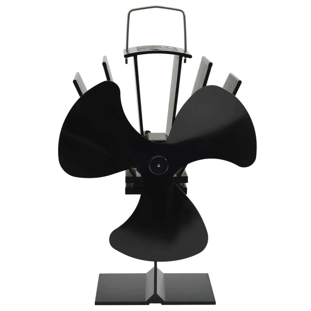 vidaXL Ventilatore per stufa a funzionamento termico a 3 pale Nero