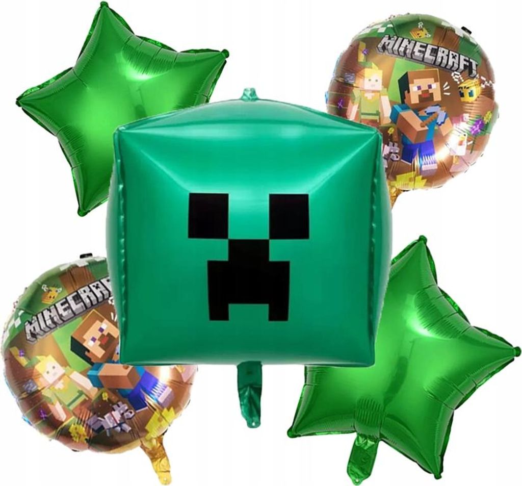 Minecraft Creeper Folienballon-Set, 5 Stück + Produktbild 