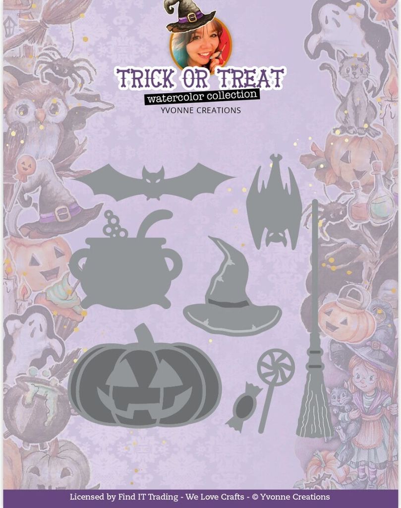 Stanzschablone - Yvonne Creations - Trick or Treat - Happy Halloween