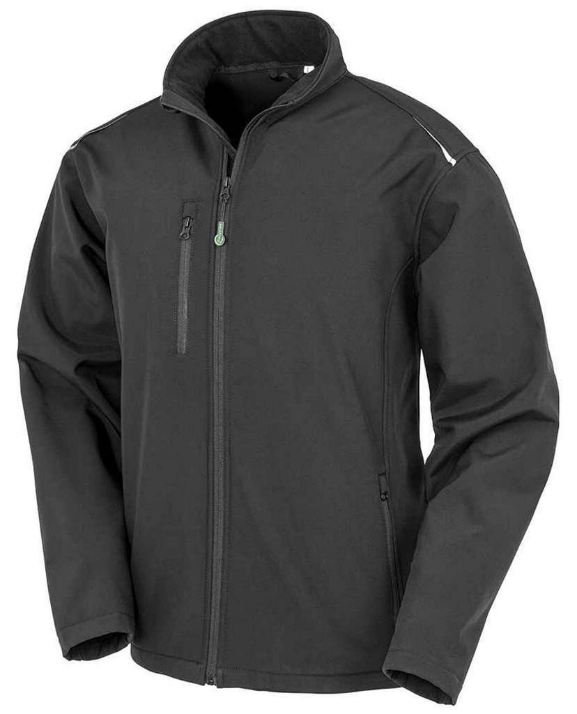 Result Genuine Recycled - Softshelljacke Zum Bedrucken für Herren FK2870 (XS) (Schwarz)