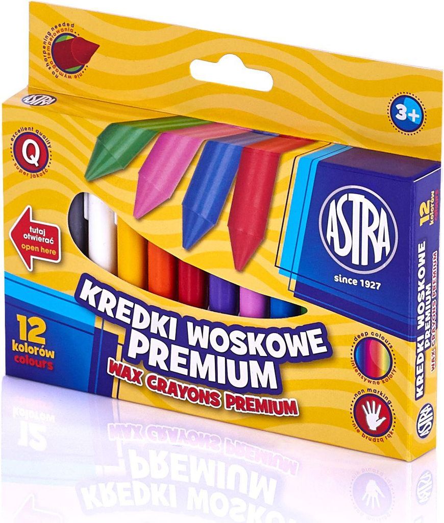 Astra Premium Wachsmalkreiden 12 Farben 316111001
