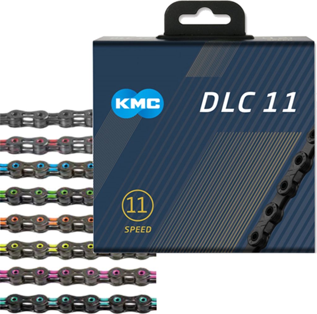 KMC Kette DLC11 11-fach, 118 Glieder Missing Link, 1/2x11/128, schwarz/türkis