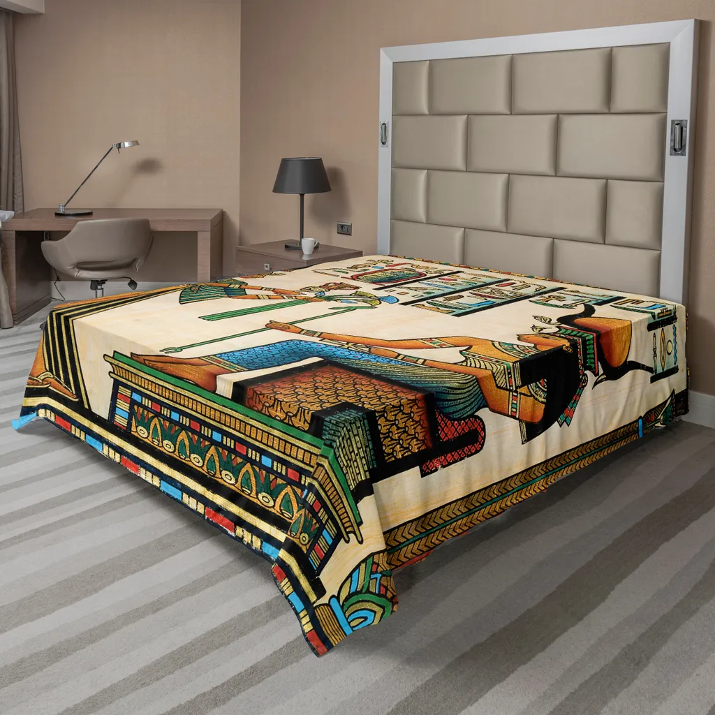 Drap de lit pour décoration chambre thème Égypte, Reine Néfertari 1pc