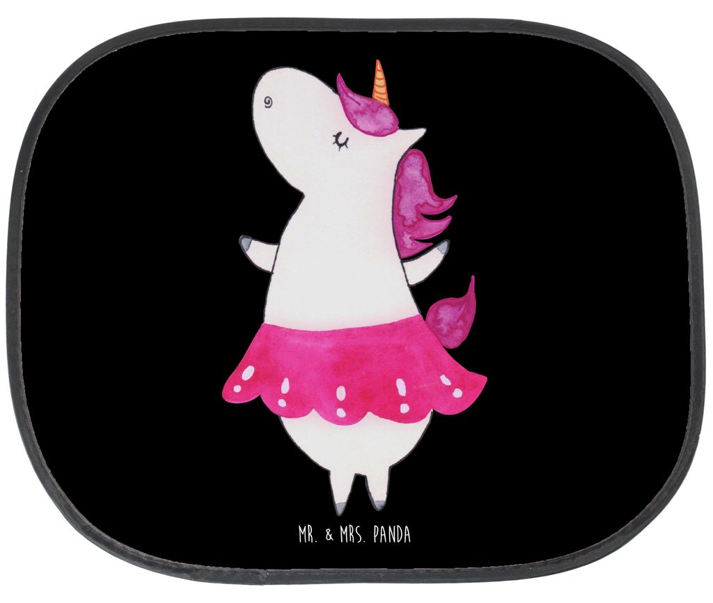 Mr. & Mrs. Panda Sonnenschutz Auto Einhorn Ballerina - Schwarz - Geschenk, Pkw, Tanzen, Party, Unicorn, Geburtstag, Autoscheiben, Sonnenblende, Woh...