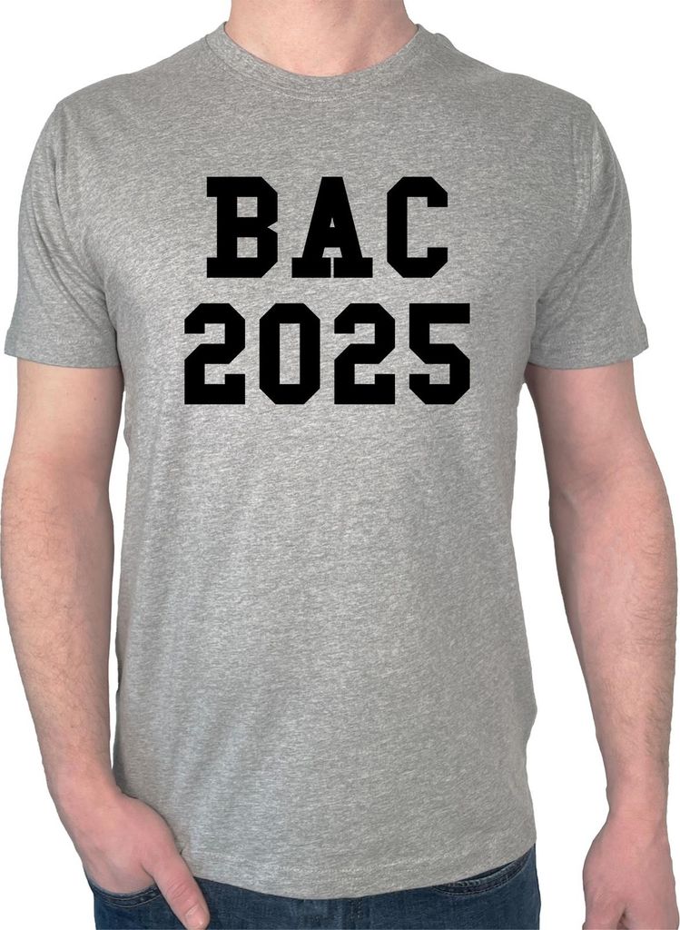 Huuraa Herren T-Shirt BAC 2025 Abschluss Frankreich 3XL Sport Grey Bio Baumwolle Fairtrade Herrenshirt Geschenkidee