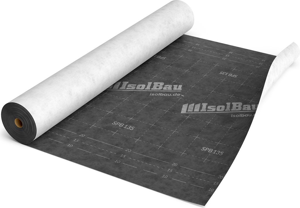 Isolbau Unterspannbahn Dach SPB 135, 75 m? Rolle (1,5 x 50 m) - Dampfdurchlässige Unterdeckbahn Dachfolie mit 100 g/m? Flächengrwicht - witterung...
