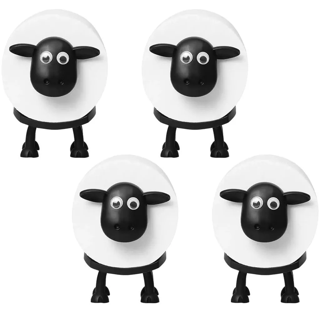 Porte-rouleau toilette mouton noir, lot de 4 supports design 42 mm
