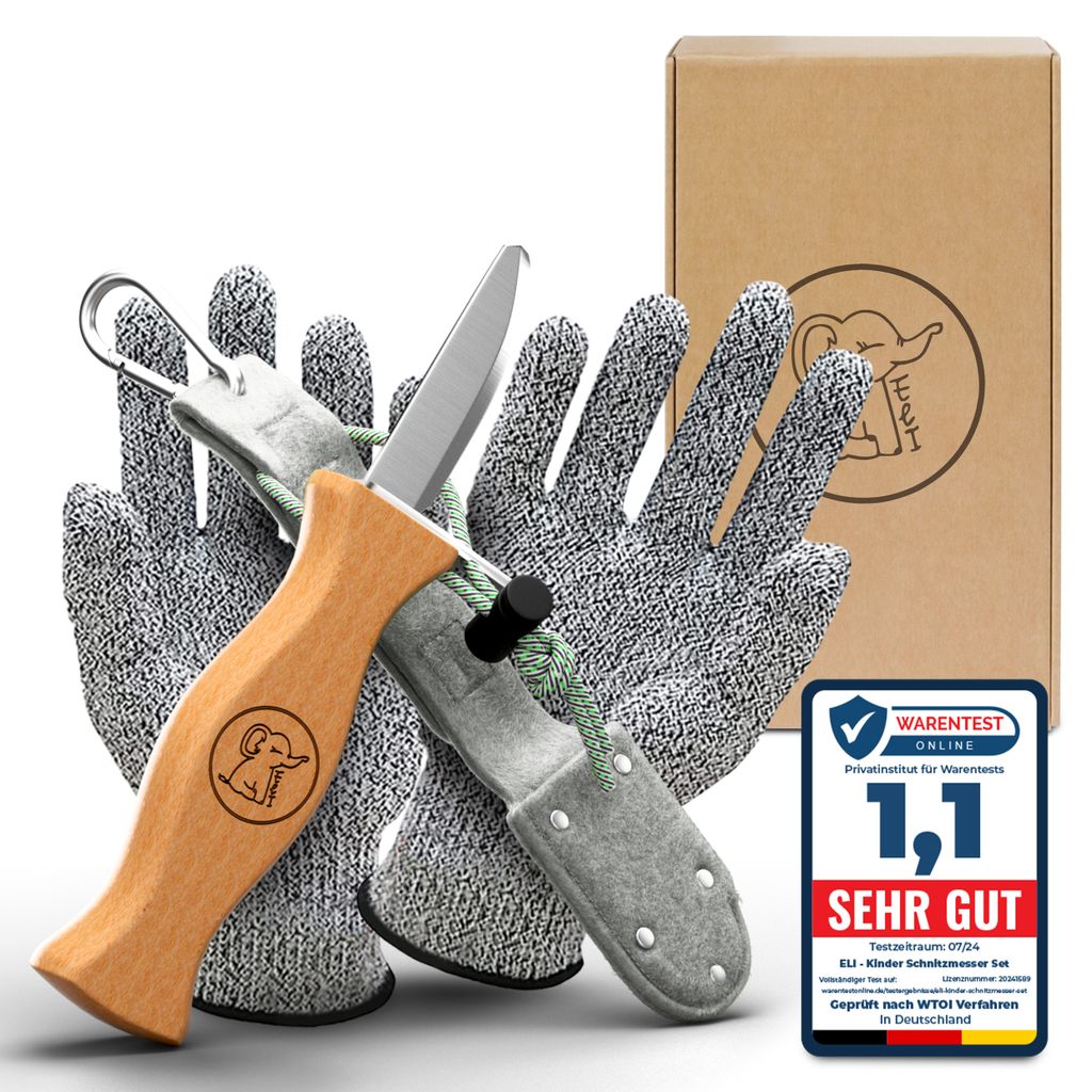 Eli® Schnitzmesser Kinder mit Filztasche ab 6 Jahre - Produktbild 