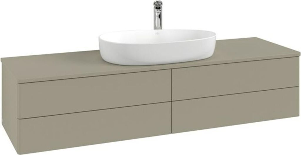 V&B Waschtischunterschrank mit Frontstruktur Antao 160x50cm, HL, WBP-farbe Lac, bla m Lac