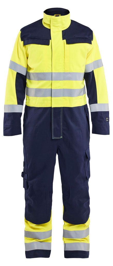 Blakläder Multinorm Overall 6379, Farbe:High Vis Gelb/Marineblau, Größe:C50