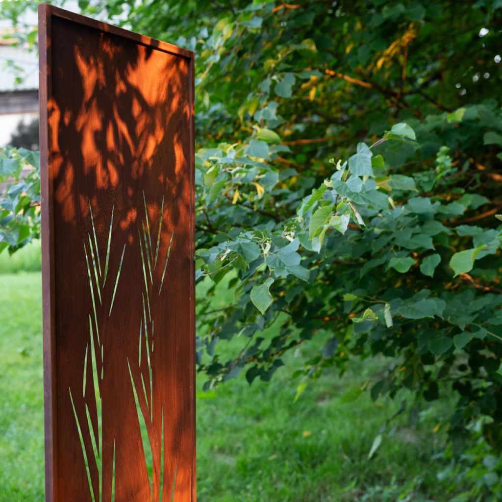 Kapaga Sichtschutz Metall Edelrost - 160x50cm Garten Sichtschutzelement