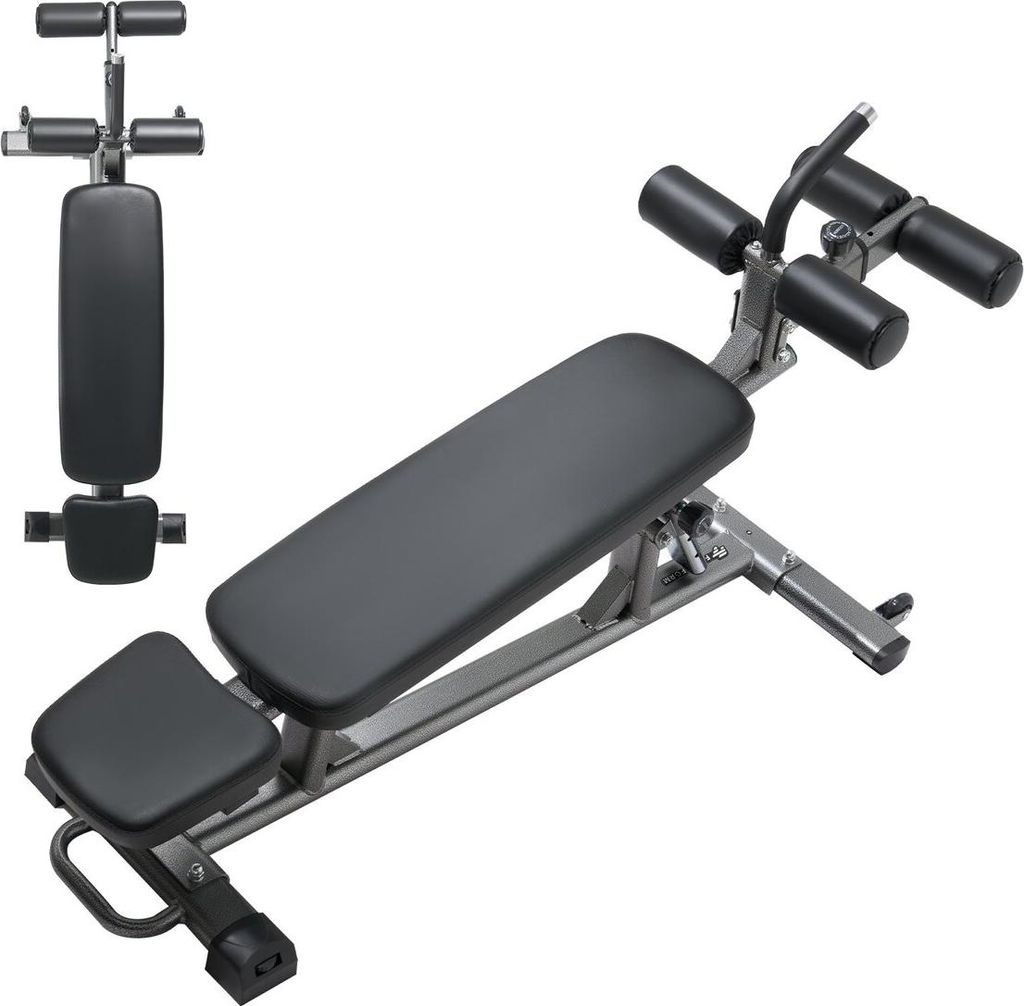 Sit Up Bench, Decline Ab Bench with Reverse Crunch Handle, with 4 Adjustable Height Settings, Heavy Duty Steel, 453 Kg Capacity, for Home Gym Worko...