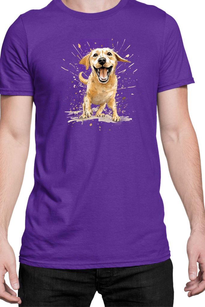 Herren T-Shirt Funny Dogs Breeds Labrador Retriever Dog Breed, Man XL / Lila