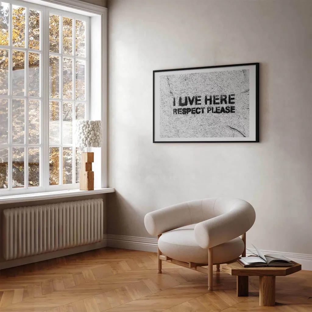 Poster 60x40 cm Moderno: Cornice Nera Minimal e Margine Bianco - 2
