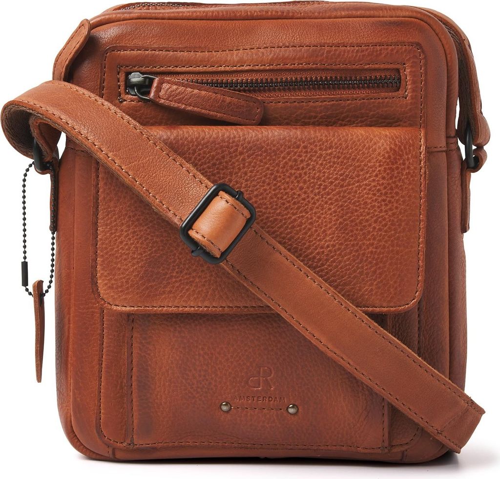 dR Amsterdam Umhängetasche Herren | Umhängetasche Mann | Umhängetasche aus Leder für Herren | Tampa - 933664 Camel