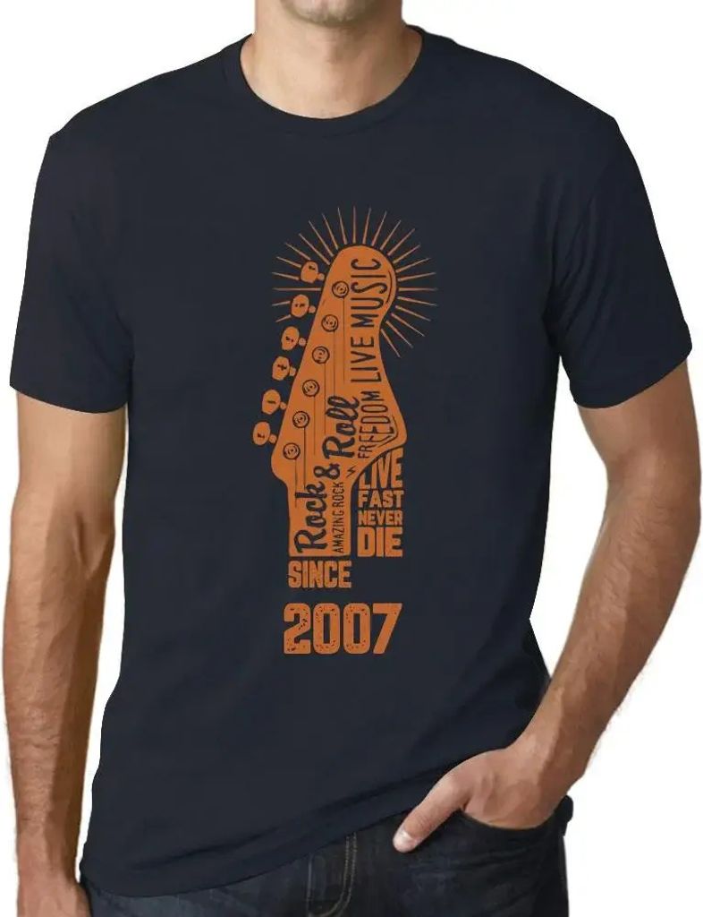 Herren Grafik T-Shirt Lebe schnell stirb nie Gitarre und Rock & Roll seit 2007 – Live Fast, Never Die Guitar and Rock & Roll Since 2007 – Gesch...