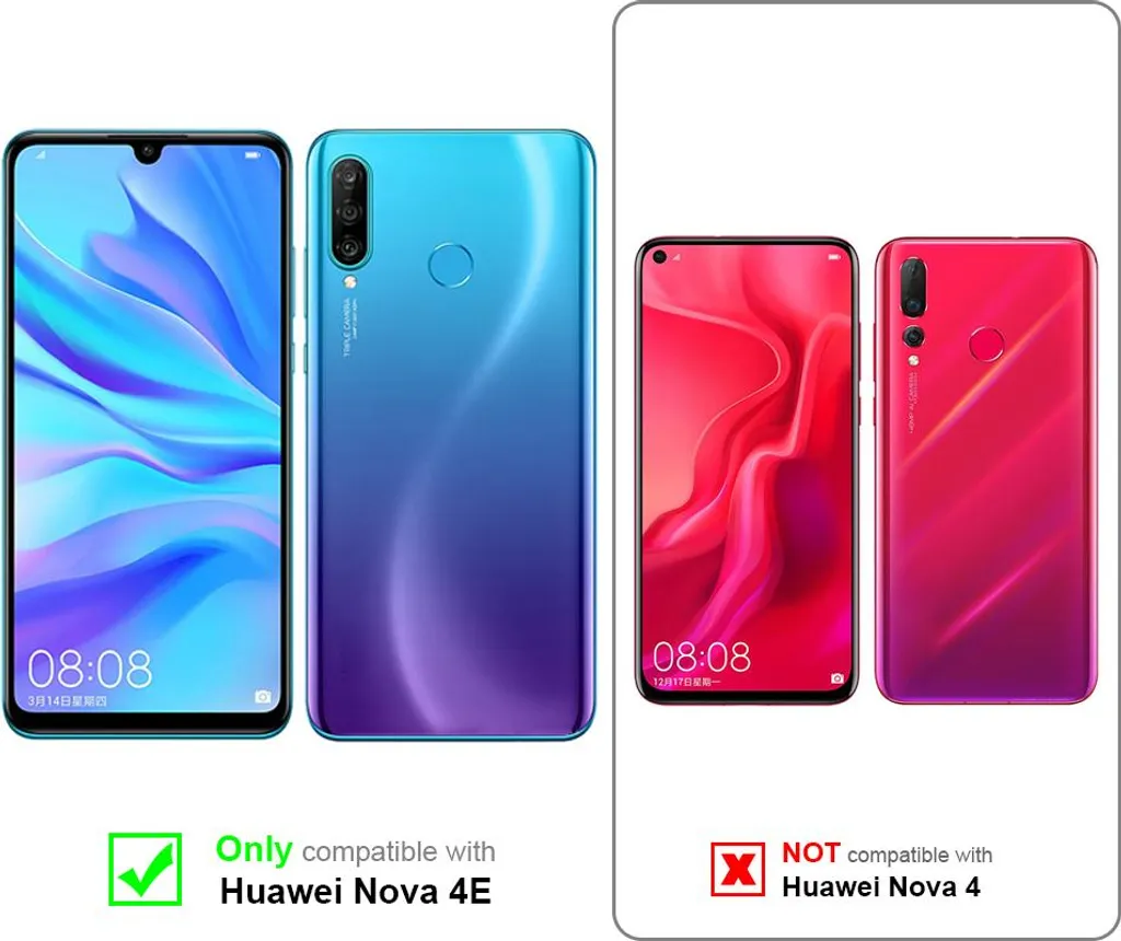 Catena portacellulare Cadorabo per Huawei NOVA 4E in VERDE - GIALLO - Custodia per cellulare con cordino regolabile da appendere al collo - 2