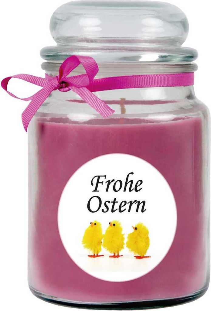 Duftkerze als Ostergeschenk ( Lavendel-Duft ), Design: Küken - Kerze als Osterdeko - 500g. Wachs mit ca. 110 Stunden Brenndauer
