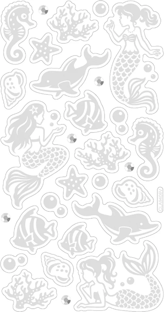 Stickers Sirène Métalliques Folia 19604 - Planche 95x175mm Brillante