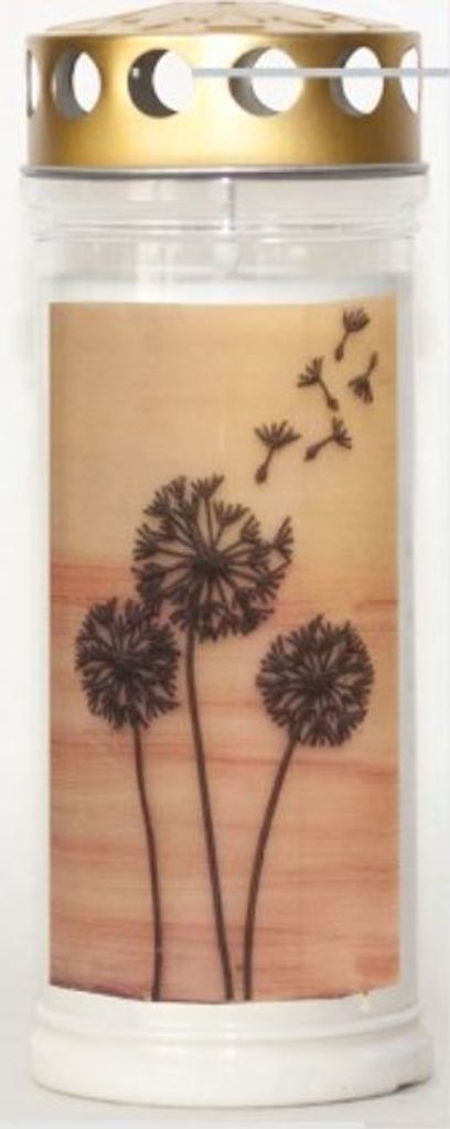 Motiv Wochenbrenner Pusteblume mit Golddeckel, Brenndauer Produktbild 