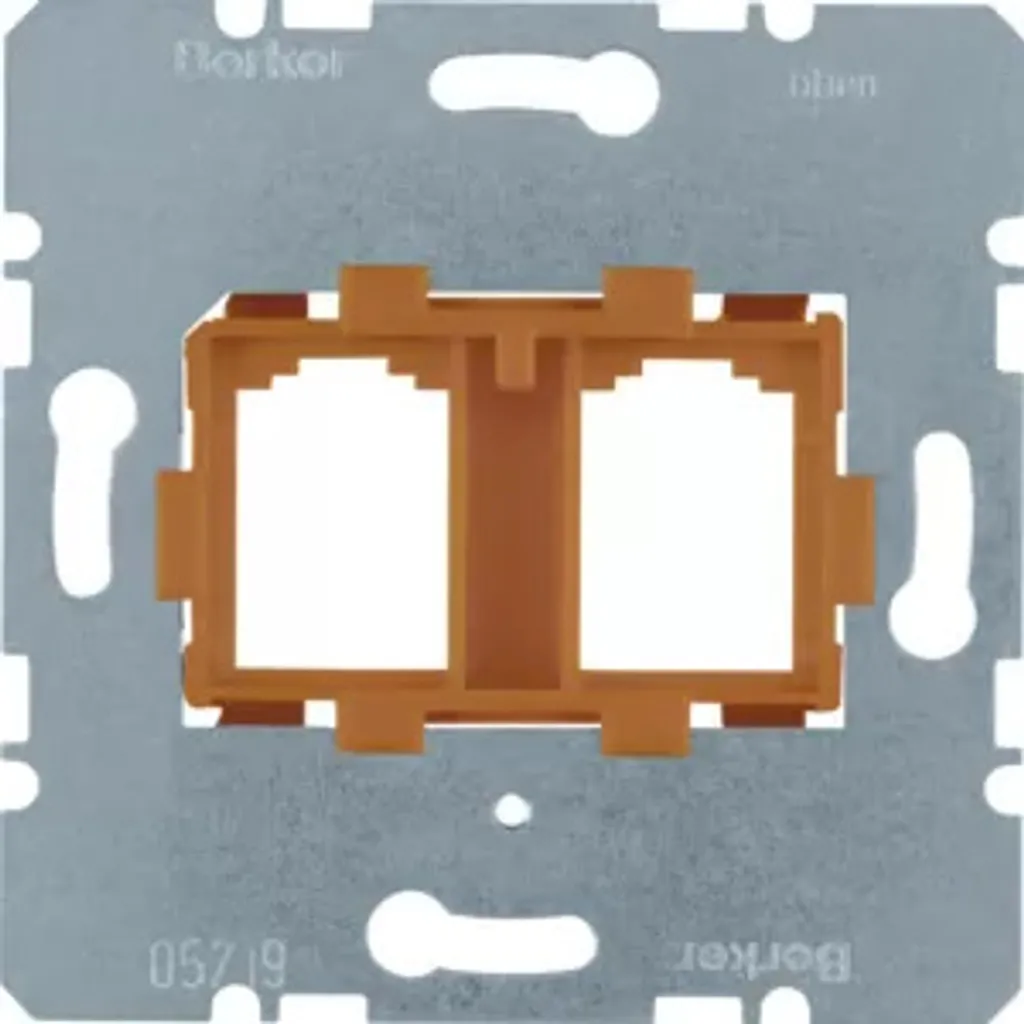 Berker 454109 Plaque Support Double Orange pour Inserts Modular Jacks