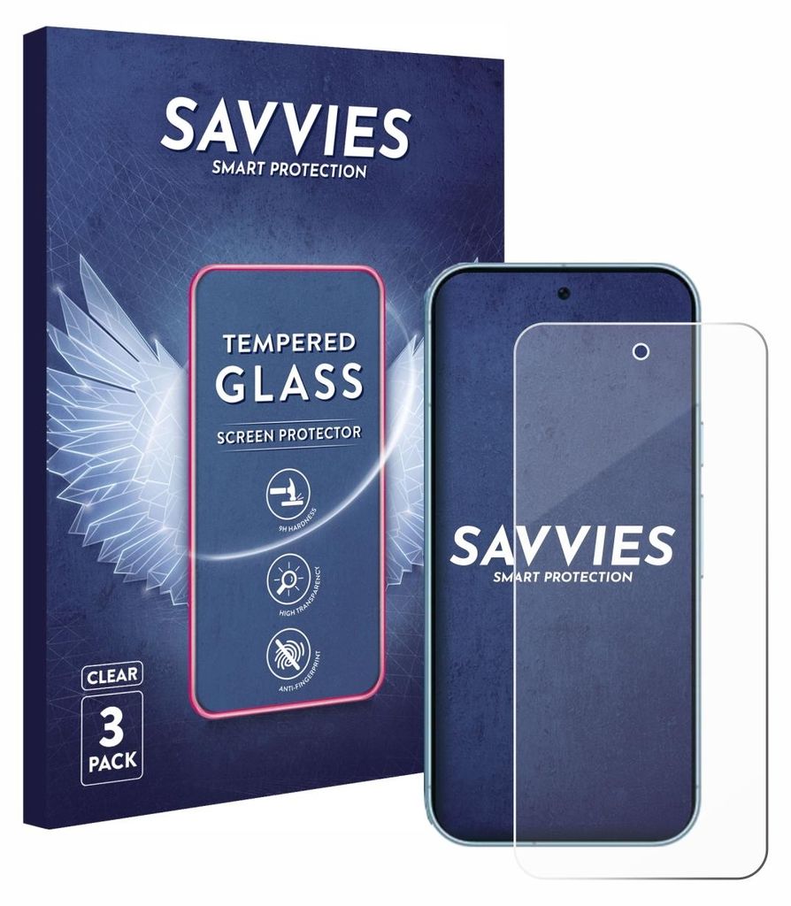 A product box and a screen protector for a smartphone.