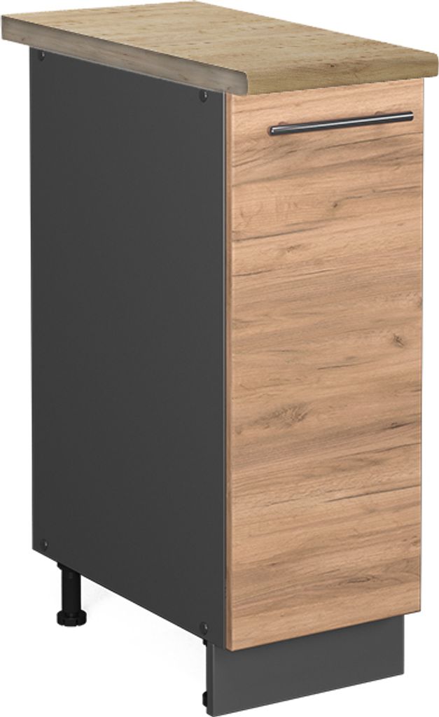 Apothekerschrank Vicco Fame-Line Goldkraft Eiche 30 cm , AP Eiche, Model 46589
