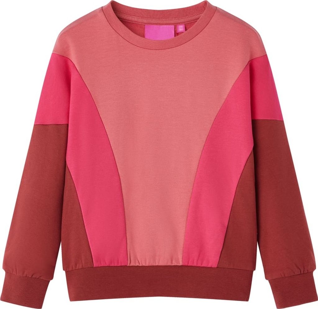 Kinder-Sweatshirt Farbblock Rosa und Henna 140
