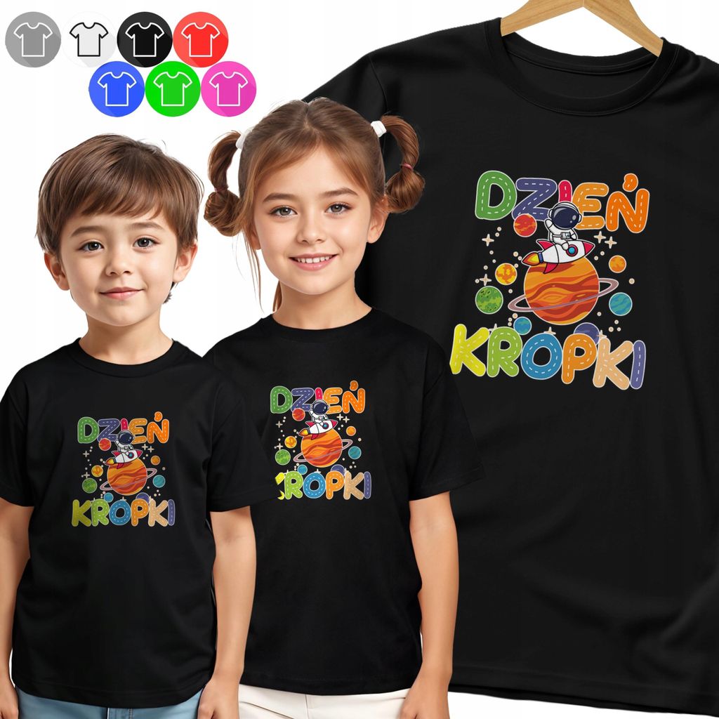 Kinder-T-Shirt Tag Punkte Raum Astronaut Planeten Punkt - 122 S