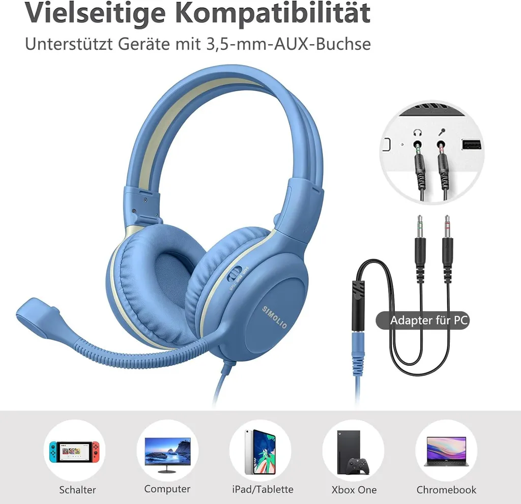 Cuffie Over-Ear con Microfono per Bambini e Studenti - Audio Sicuro - 4